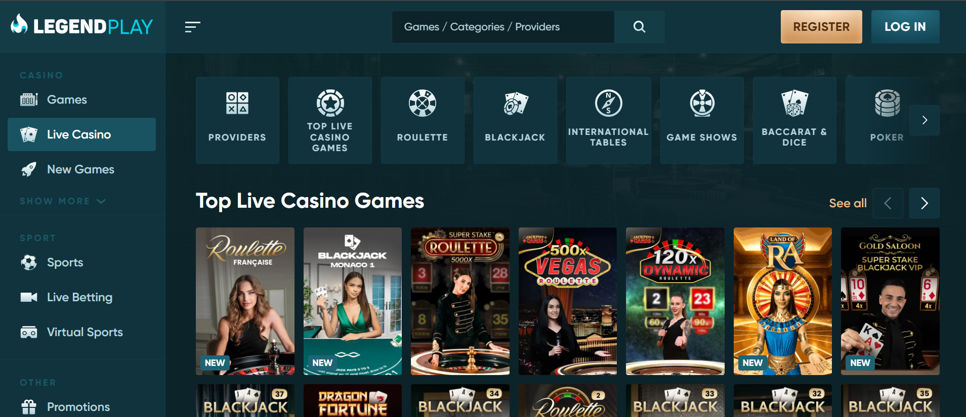Legendplay casinosite